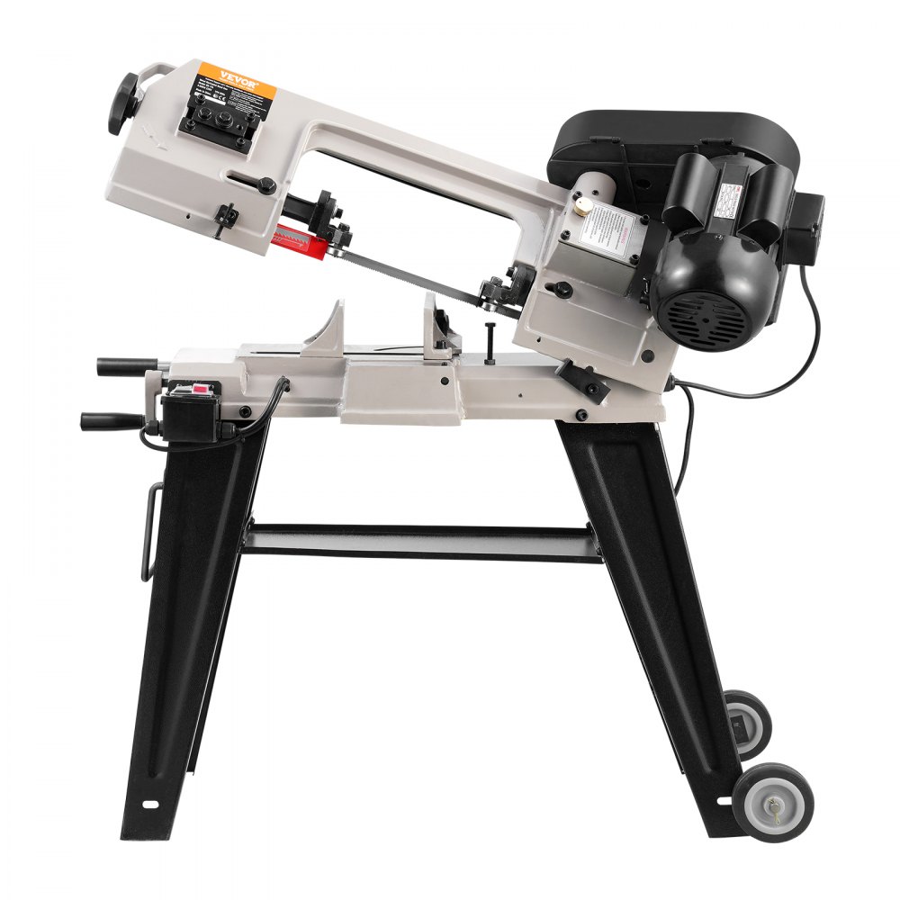 VEVOR Metal Horizontal Band Saw, 4 in x 6 in Rectangular Cutting Capacity, 220V Metal Vertical Cutting Bandsaw with 550W Motor, 0-45° Angle Adjustment, Variable Speed, for Metal, Wood, and Plastic