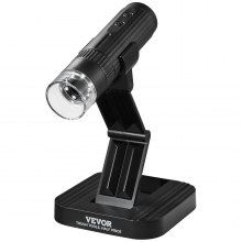 VEVOR digitale microscoop 50X-1000X vergroting gereflecteerde lichtmicroscoop USB-microscoop 8 LED, 2 miljoen pixels, 1080P videoresolutie, 1920x1080 (PC)/720x1280 (mobiele telefoon) fotoresolutie Wi-Fi-verbinding