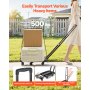 VEVOR Folding Hand Truck, 500 lbs Load Capacity, Collapsible Luggage Cart with 6 Wheels, 2 Elastic Ropes & Expandable Base, Utility Dolly Platform Cart for Airport Travel Luggage Office Moving, Black