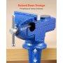 VEVOR Bench Vise, 3 Inch, Portable Workbench Vice with 360° Swivel Base, Quick Release Rotating Bench Clamp, Raised Base, Cast Iron Construction, for Woodworking, Metalworking, Drilling, and Cutting