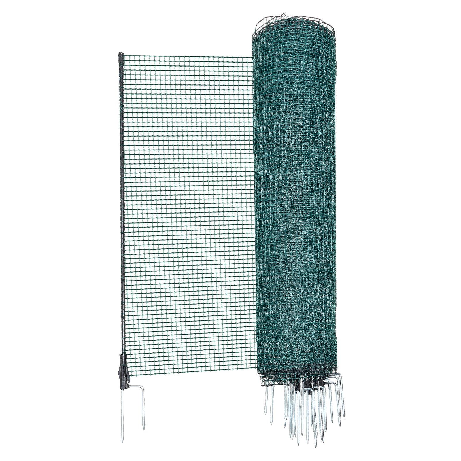 VEVOR grenshek 25x1,2 m, PE weidehek, mobiel hondenhek met dubbele puntpalen en scheerlijnen, kippenhek, tuinhek, campinghek voor honden, kippen, planten, buitenruimtes