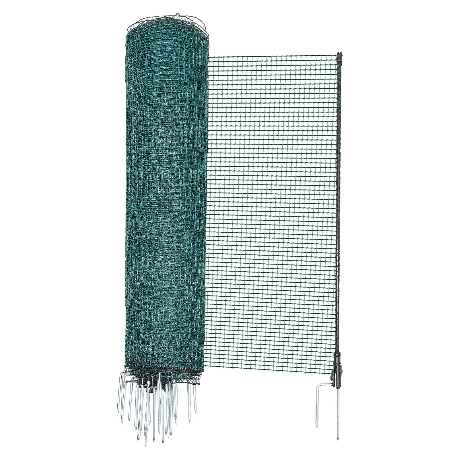 VEVOR grenshek 25x1,2 m, PE weidehek, mobiel hondenhek met dubbele puntpalen en scheerlijnen, kippenhek, tuinhek, campinghek voor honden, kippen, planten, buitenruimtes
