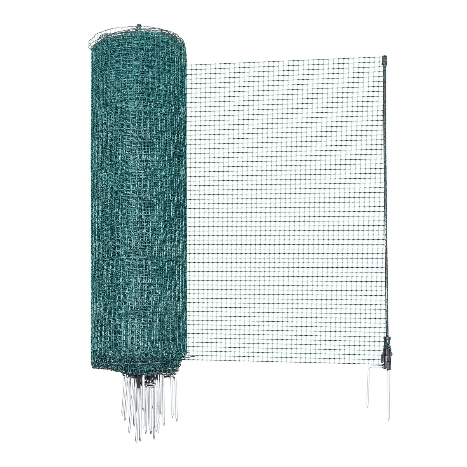 VEVOR grenshek 50x0,9 m, PE weidehek, mobiel hondenhek met dubbele puntpalen en scheerlijnen, kippenhek, tuinhek, campinghek voor honden, kippen, planten, buitenruimtes