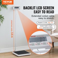 VEVOR Portable Medical Scale Digital Physician Weight Scale Anti-Slip Mat 550LBS