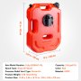 VEVOR Fuel Gas Tank Portable Gas Can 2.64 Gal/10L with Lock Motorcycle ATV SUV