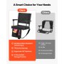VEVOR Stadium Seat, Portable Bleacher Seat with Armrest, Back Support and Thick Cushion, Bench Chair for Bleacher Includes Shoulder Strap, Hooks, Cup Holder, Black Football Bleachers Seats, 1PCS