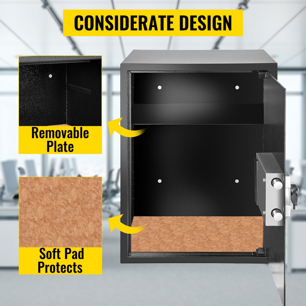VEVOR Elektrische Kluis 56 L 36x35x52 cm Digitale Veiligheidskluis Digitale Toegangs Opheffingssleutels Elektronische Veiligheidskluis Koolstofstaal