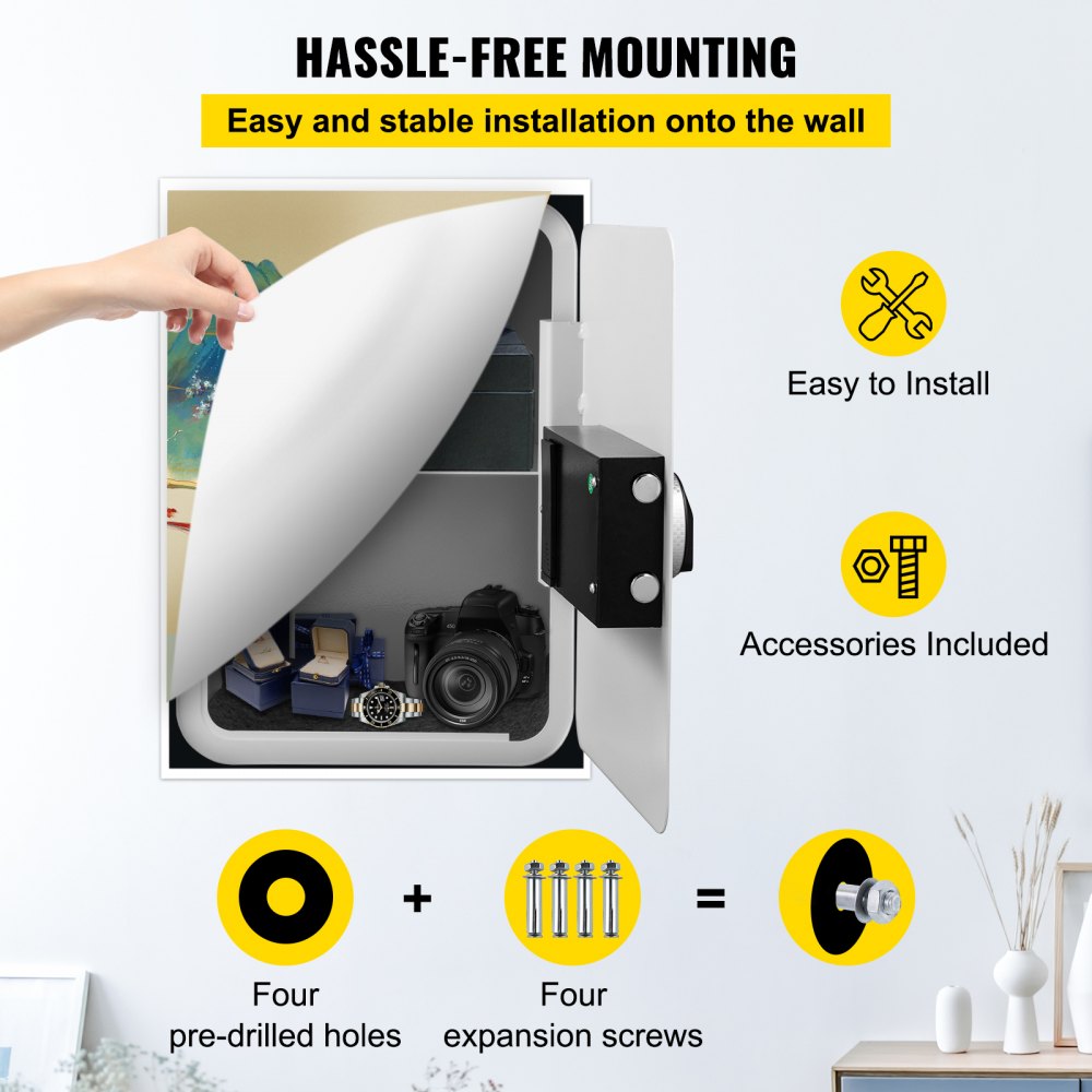 VEVOR Elektronische Kluis Witte Digitale Kluis 1,8 Kubieke Voet Digitale Elektronische Kluis Gemaakt van Gelegeerd Staal met een Deur van 3 mm Dik en 2 Ontgrendelingsmethoden voor Thuis Hotel Kantoor