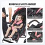 VEVOR Lightweight Stroller, Compact Easy Fold MultiPosition Recline Canopy Backrest, Carbon Steel Frame, Large Storage Basket, Umbrella Toddler Baby Stroller for Travel and More, Black/Pink