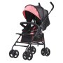 VEVOR Lightweight Stroller Compact Easy Fold Adjustable Backrest Black/Pink