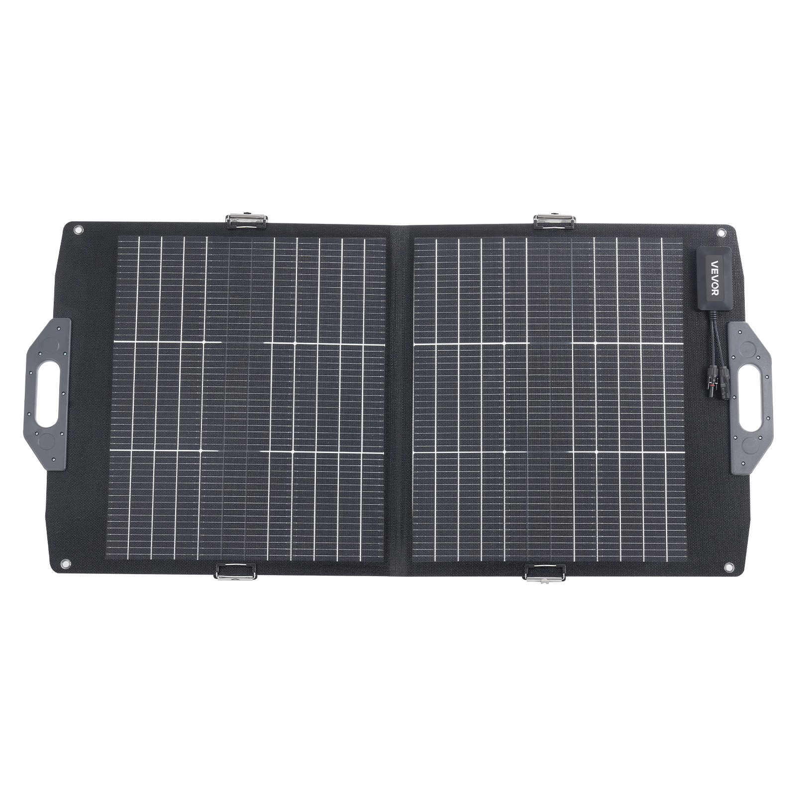 VEVOR opvouwbaar zonnepaneel 100W, 16BB N-type bifaciale monokristallijne zonnemodule met lader, 24% rendement, met MC4-uitgang, USB-A (QC3.0), Type-C en DC-poorten voor powerstations