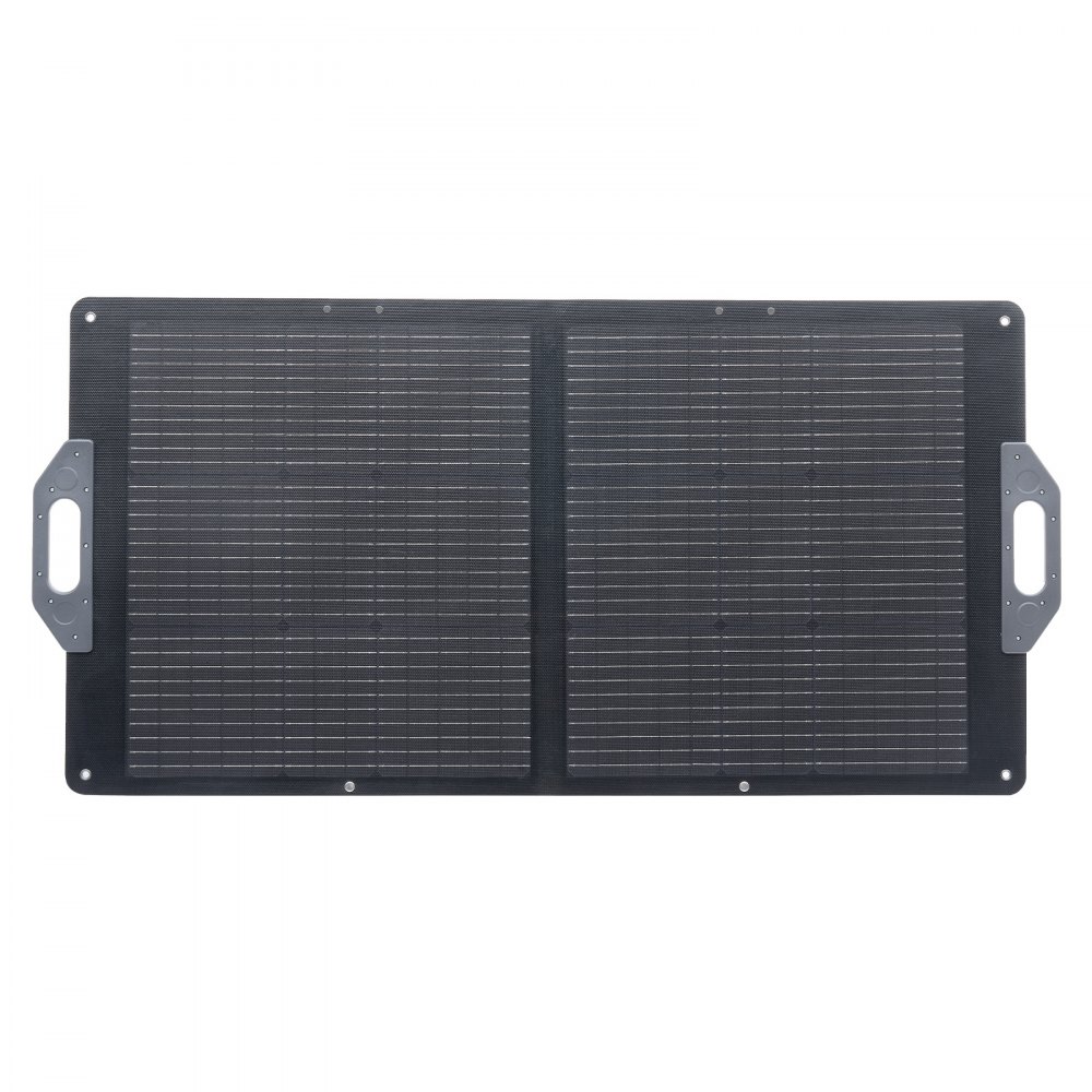 VEVOR opvouwbaar zonnepaneel 100W, draagbare zonneoplader met 24% hoog rendement, monokristallijne zonnemodule met MC4-uitgang, USB-A-, Type-C- en DC-poorten, IP65, voor powerstations, kamperen en wandelen.