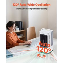 VEVOR Draagbare Airconditioner 4-in-1 Verdamper Luchtkoeler 1700ml Watertank Timer
