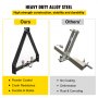 VEVOR trailer hitch comparison showing powder-coated, crush-resistant design vs. inferior.