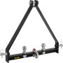 VEVOR trailer hitch with dual balls and red top hook, featuring a triangular frame.