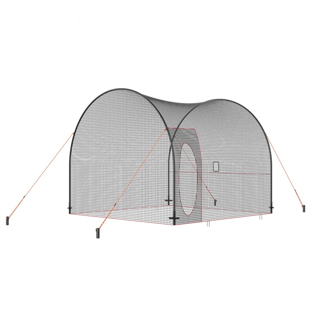 VEVOR Baseball Batting Cage, Softball and Baseball Batting Cage Net and Frame, Practice Portable Cage Net with Carry Bag, Heavy Duty Enclosed Pitching Cage, for Backyard Batting Hitting Training, 12FT
