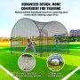 VEVOR Honkbalslagkooinet met frame en net 12x12x10ft Honkbalkooinet voor slaan en pitchen Honkbalnetslagkooi voor tieners of volwassenen Zwarte achtertuin