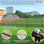 VEVOR honkbalkooinet met frame en net 22' x 12' x 8' honkbalkooinet voor slag- en veldwerk honkbalnet slagkooi voor tieners of volwassenen zwarte achtertuin