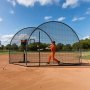 VEVOR Baseball Batting Cage, 12.0 x 10.2 x 7.6 FT Freestanding Portable Batting Cage, Hitting Cages with 4-Ply Knotless Polyester & Pitching Machine Opening, Battings Cages Netting for Outdoor