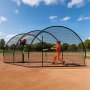 VEVOR honkbal slagkooi (halfrond) net 678x370x240 cm, draagbaar trainingsnet met 4-laags en knooploos polyesterweefsel en opening voor werpmachines, incl. softbal trainingskooi net