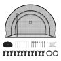 VEVOR honkbal slagkooi (halfrond) net 678x370x240 cm, draagbaar trainingsnet met 4-laags en knooploos polyesterweefsel en opening voor werpmachines, incl. softbal trainingskooi net