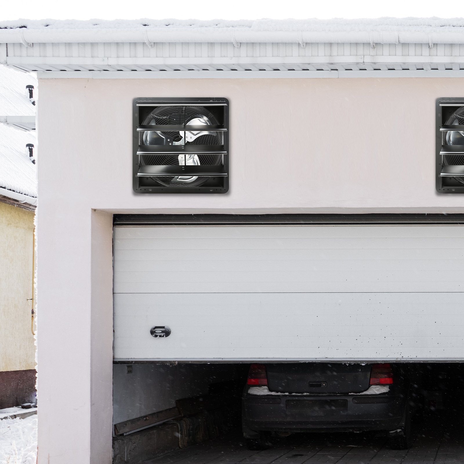 VEVOR 406 mm afzuigventilator, temperatuur-vochtigheidsregeling, EC-motor, 1747 CFM, wandventilator met snelheidsregeling, ventilatie en koeling voor kassen, garages, schuren