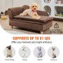 VEVOR pet sofa with plush brown upholstery supports up to 81 lbs, perfect for dogs and cats.