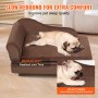 pug sleeping on VEVOR pet sofa, showcasing medium-soft, velvet fabric for improved pet sleep quality.