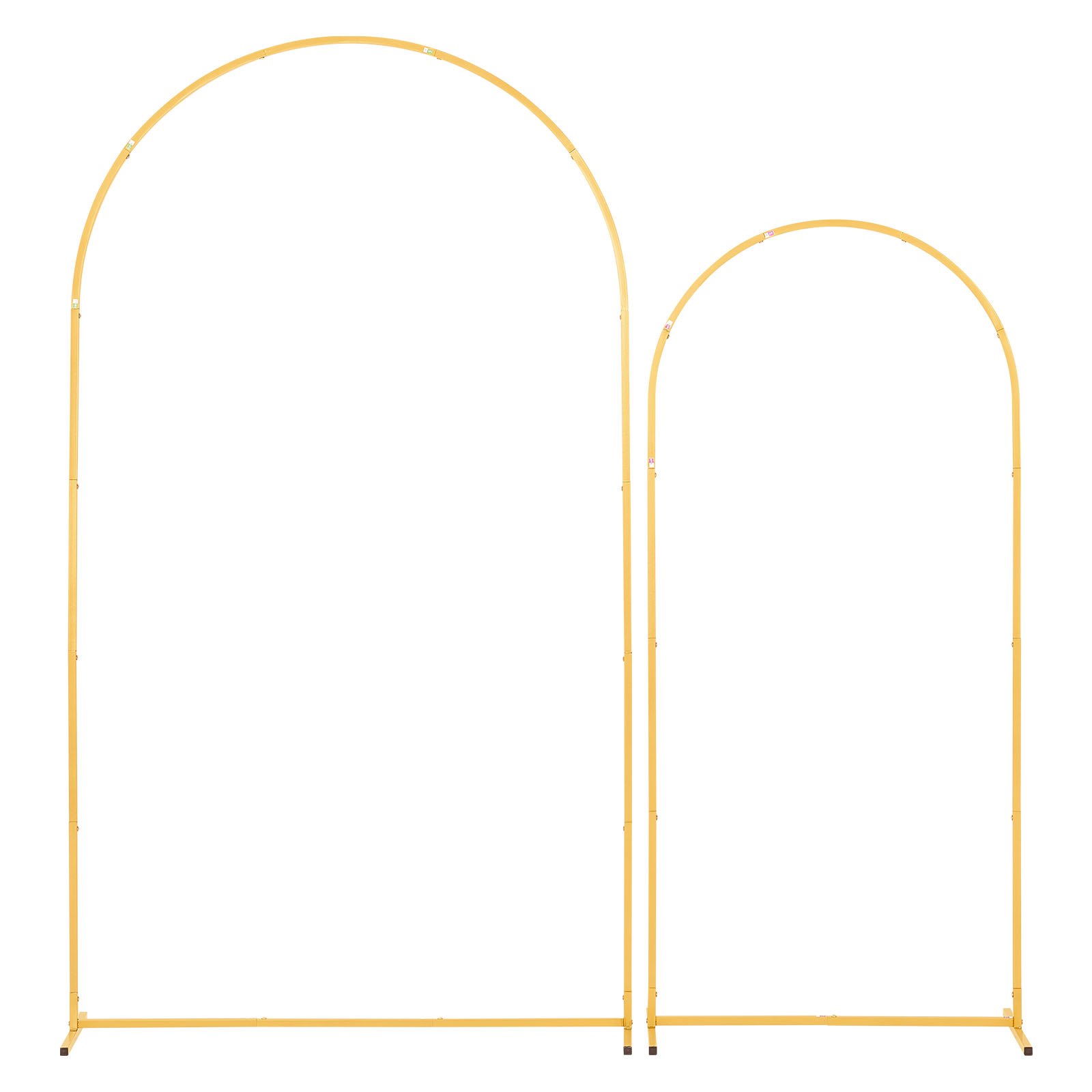 VEVOR Arch Backdrop Stand, Set of 2, 2.2 m and 1.8 m, Stable Structure, Easy Assembly, Gold Metal Arch Backdrop Stand for Wedding, Birthday Party, Graduation, Celebration, and Ceremony Decoration