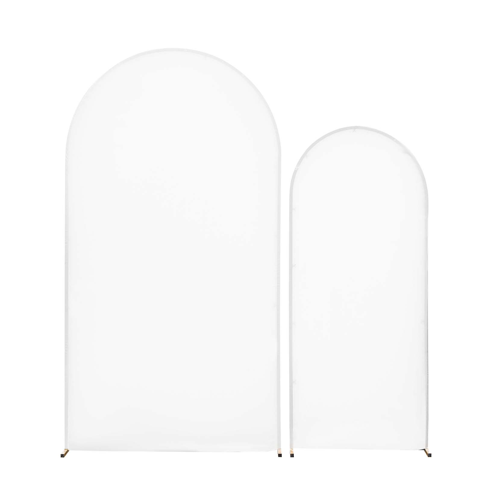 VEVOR Trouwboog, Set van 2 (2,2 m & 1,8 m), Achtergrondstandaard, Goudkleurige metalen boog, Trouwboog, Ballonnenboog met Hoes voor Bruiloften, Verjaardagsfeesten, Festivals & Ceremonies