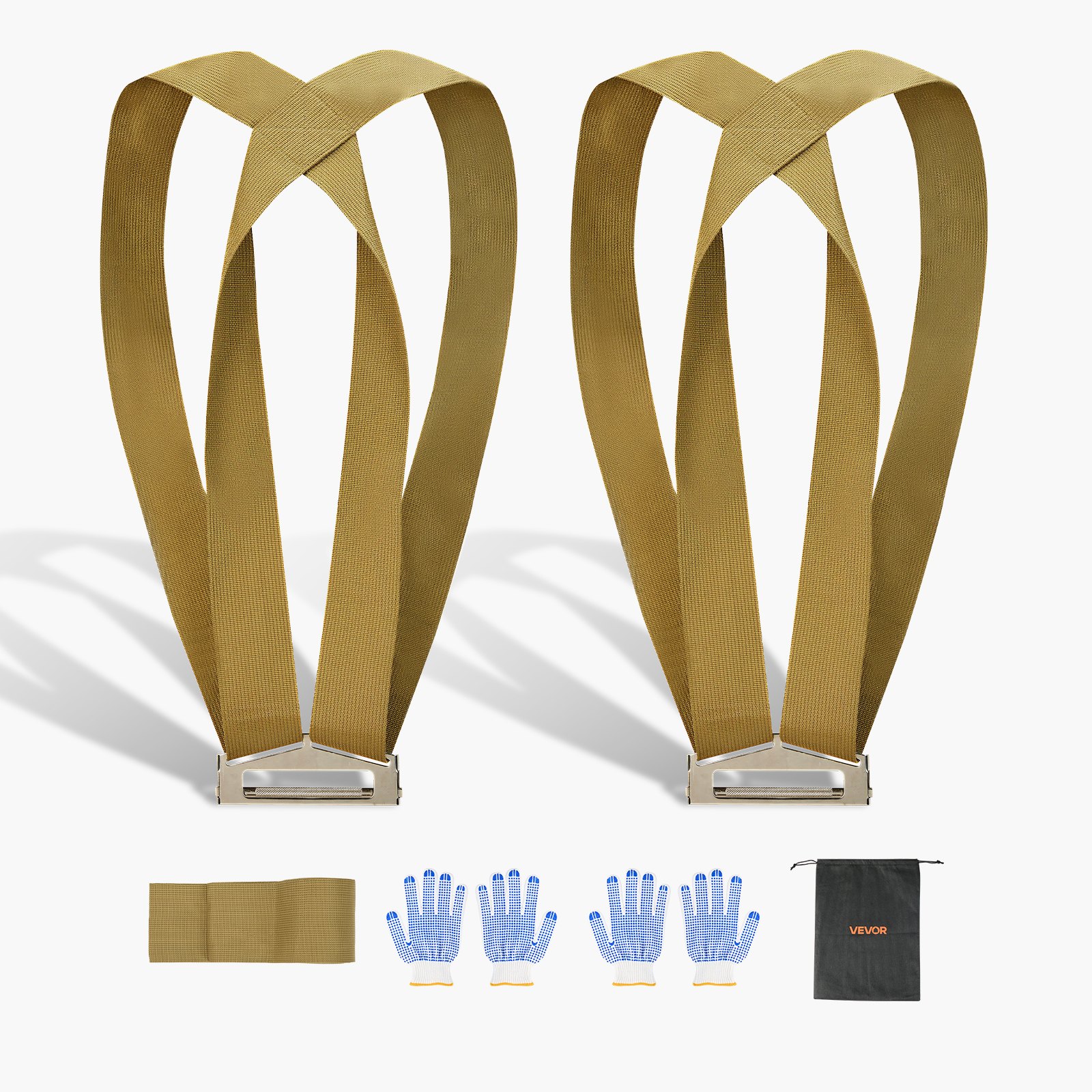 VEVOR Moving Straps, Supports up to 1000 lbs, 2-Person Lifting and Moving System with 2 Harness Straps & 1 Load-bearing Strap, Adjustable Lifting Shoulder Straps Move Furniture Appliances Mattresses