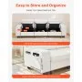 VEVOR 3 Steater Sofa, Modular Sectional Couch with Bottom Storage Space, Modern Comfy Cloud Sofa with Side Storage Pockets and Metal Frame, Ideal for Living Room, Bedroom, Apartment and Office, White