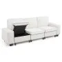 VEVOR 3 Steater Sofa, Modular Sectional Couch with Bottom Storage Space, Modern Comfy Cloud Sofa with Side Storage Pockets and Metal Frame, Ideal for Living Room, Bedroom, Apartment and Office, White