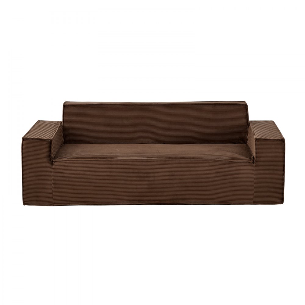VEVOR moderne corduroy bank (211 cm) met diepe zittingen, wolkenbank met brede armleuningen, zachte bank, loungestoel, relaxstoel, ideaal voor woonkamer, slaapkamer, appartement, kantoor, vloerbank bruin