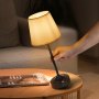 VEVOR Draadloze tafellamp met stoffen kap en ingebouwde oplaadbare accu van 5200 mAh, bureaulamp (16 x 16 x 40 cm), dimbaar (3 standen), tafellamp voor bar, zwart