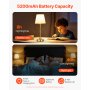 VEVOR Draadloze tafellamp (2-pack) met stoffen kap en ingebouwde oplaadbare batterij van 5200 mAh, bureaulamp, dimbaar (3 standen), tafellamp voor slaapkamer, nachtkastje, goud