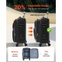 VEVOR Softside Expandable Luggage with Spinner Wheels, 20 inch / 50.8 cm Softside Carry on Luggage, Lightweight Checked Suitcase with Expandable Zippered Pocket and TSA Lock, Black