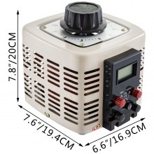 VEVOR 2KVA Variable Output Transformer 220V AC with Copper Coil Variac Toroidal Core Variable Power Supply 2 Type Single Phase LCD Display with Fuse
