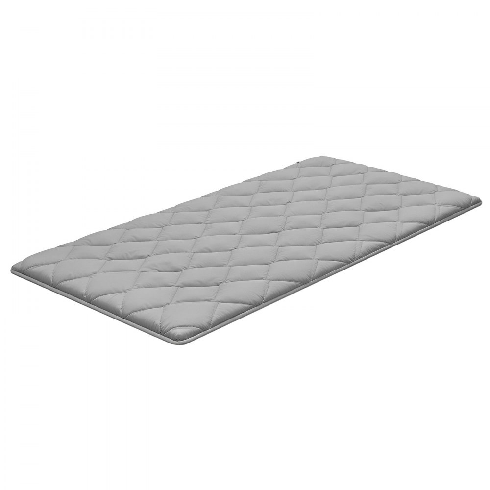 VEVOR Japanse futonmatras (2032 x 991 x 63,5 mm), opvouwbare tatami (eenpersoonsbedformaat), vloermatras met opbergtas en bevestigingsmateriaal, 9-laags slaapmat voor meditatie en yoga, grijs