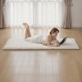 VEVOR Japanse futonmatras (2032 x 991 x 63,5 mm), opvouwbare tatami (eenpersoonsbedformaat), vloermatras met opbergtas en bevestigingsmateriaal, 9-laags slaapmat voor meditatie en yoga, wit