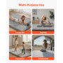 VEVOR Japanse futonmatras (2032 x 1372 x 89 mm), opvouwbare tatami-vloermatras (tweepersoonsformaat) met opbergtas en bevestigingsmateriaal, 9-laags slaapmat voor meditatie en yoga, grijs