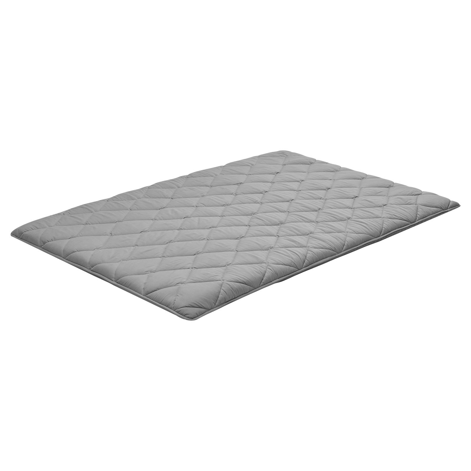 VEVOR Japanse futonmatras (2032 x 1372 x 89 mm), opvouwbare tatami-vloermatras (tweepersoonsformaat) met opbergtas en bevestigingsmateriaal, 9-laags slaapmat voor meditatie en yoga, grijs