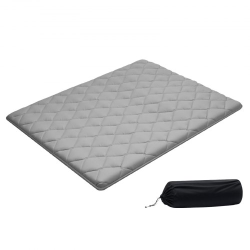 VEVOR Japanse futonmatras (2032 x 1524 x 63,5 mm), opvouwbare tatami (queensize), vloermatras met opbergtas en bevestigingsmateriaal, 9-laags slaapmat voor meditatie en yoga, grijs