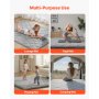 VEVOR Japanse futonmatras (2032 x 1524 x 63,5 mm), opvouwbare tatami (queensize), vloermatras met opbergtas en bevestigingsmateriaal, 9-laags slaapmat voor meditatie en yoga, grijs