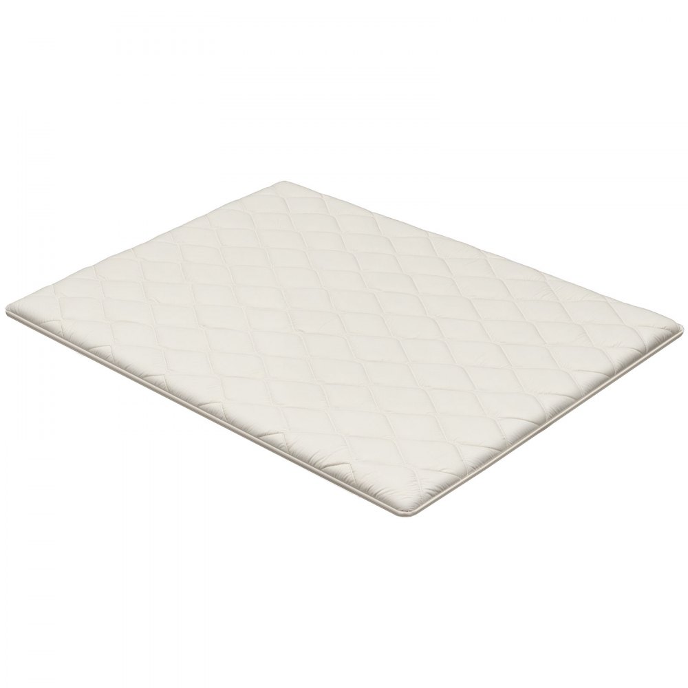 VEVOR Japanse futonmatras (2032 x 1524 x 63,5 mm), opvouwbare tatami (queensize), vloermatras met opbergtas en bevestigingsmateriaal, 9-laags slaapmat voor meditatie en yoga, wit