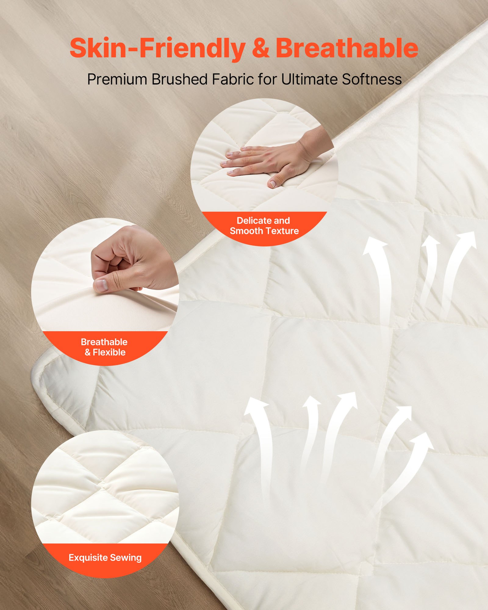 VEVOR Japanse futonmatras (2032 x 1524 x 63,5 mm), opvouwbare tatami (queensize), vloermatras met opbergtas en bevestigingsmateriaal, 9-laags slaapmat voor meditatie en yoga, wit