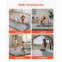 VEVOR Japanse futonmatras (2032 x 1524 x 89 mm), opvouwbare tatami (queensize), vloermatras met opbergtas en bevestigingsmateriaal, 9-laags slaapmat voor meditatie en yoga, grijs