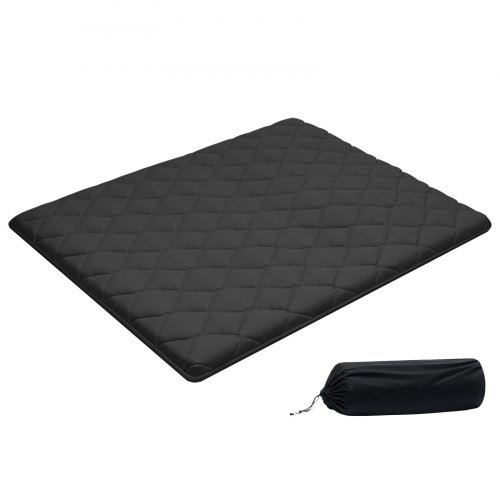 VEVOR Japanse futonmatras (2032 x 1524 x 89 mm), opvouwbare tatami (queensize), vloermatras met opbergtas en bevestigingsmateriaal, 9-laags slaapmat voor meditatie en yoga, zwart