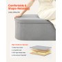 VEVOR Opvouwbare voetenbank met opbergruimte (ovaal), opvouwbare gestoffeerde zitkruk, draagvermogen tot 299,37 kg, 11 x 38 x 38 cm, voetenbank voor woonkamer, slaapkamer, entree, grijs
