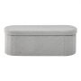 VEVOR Oval Storage Ottoman Bench, Foldable Teddy Fleece End of Bed Bench, Folding Upholstered Bed Ottoman Chest with Large Storage Space, Supports 660 lbs, for Living Room, Bedroom, Entryway, Grey